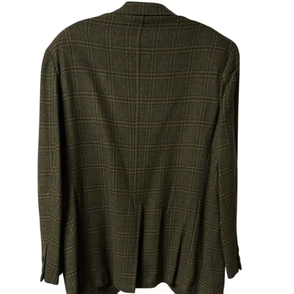Vintage Men's‎ Warren Sewell Tweed Herringbone Sport Coat Blazer Green Red Blue